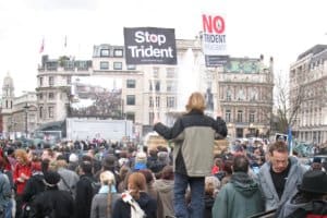 Protestors in Trafalgar Square