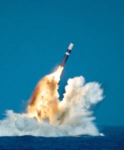 Test launch of a Trident missile.