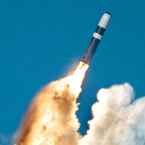 Trident missile leaves the water