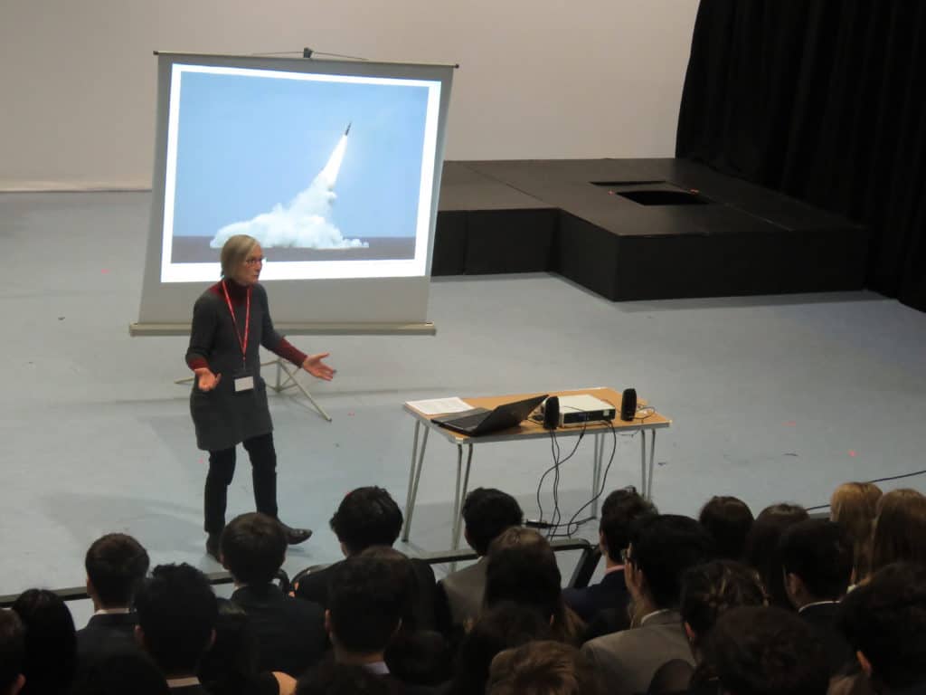 An assembly at Leicester Grammar School