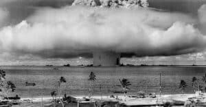 Mushroom cloud after nuclear test