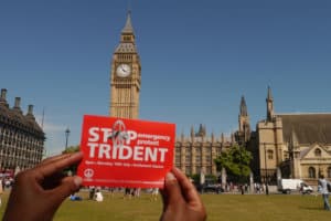 Stop Trident flyer in front of Big Ben