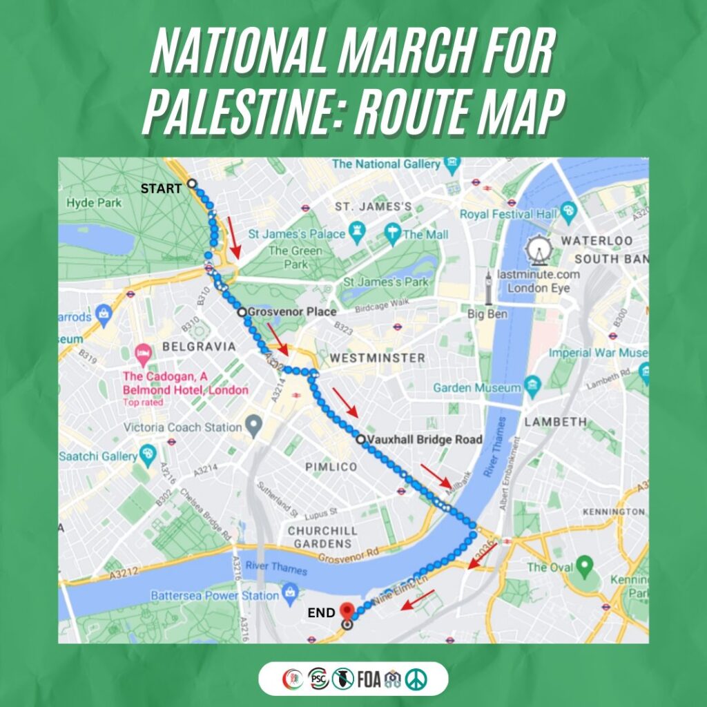 Map with route of march