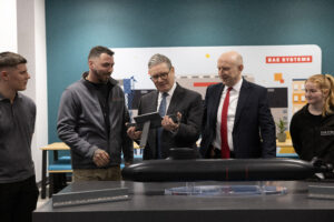 Prime Minister Keir Starmer and Defence Secretary John Healey meet with BAE Systems apprentices in Barrow-in-Furness